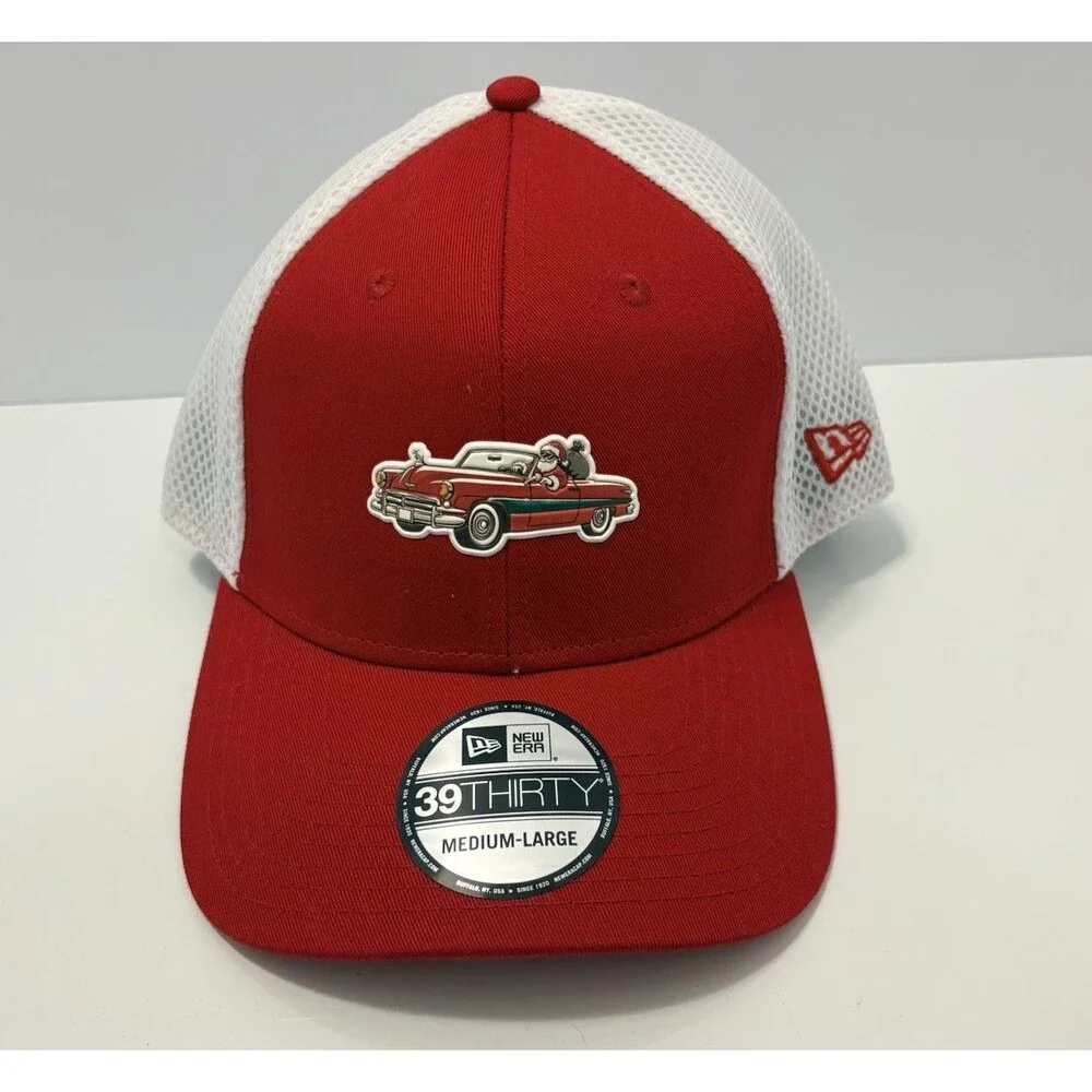 NEW Santa Claus Convertible Lowrider New Era 39Thirty Flex Cap Hat Red M/L